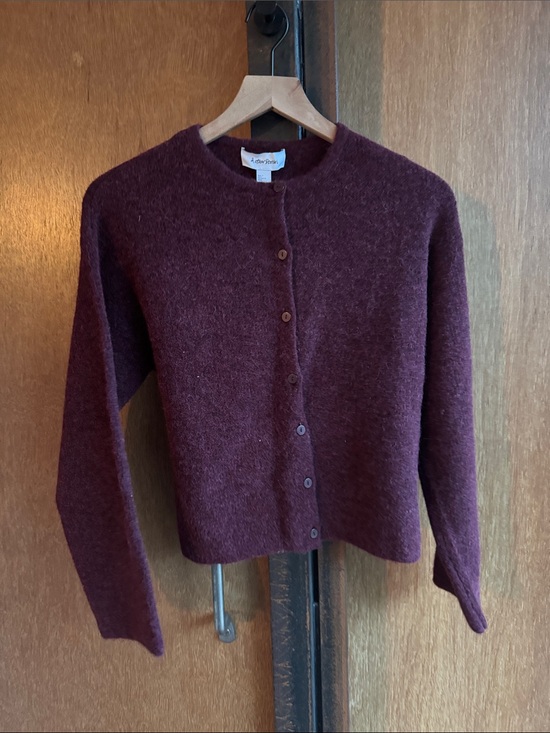 & Other Stories Sweaters - & Other Stories alpaca blend burgundy Crewneck Button-Front Cardigan
